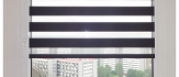 Czarna roleta Dzień Noc ( kaseta nakładana na ramę okienną + prowadnice klejone na taśmie piankowej )